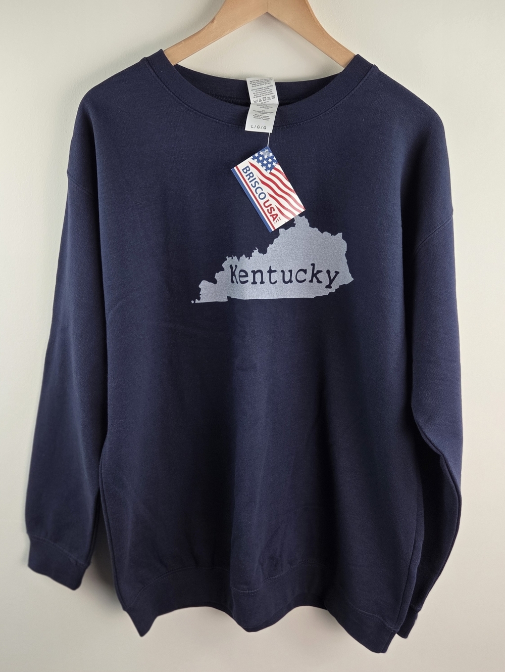 Brisco USA Kentucky Home State Pride Sweatshirt Mens Large Blue Pullover Logo